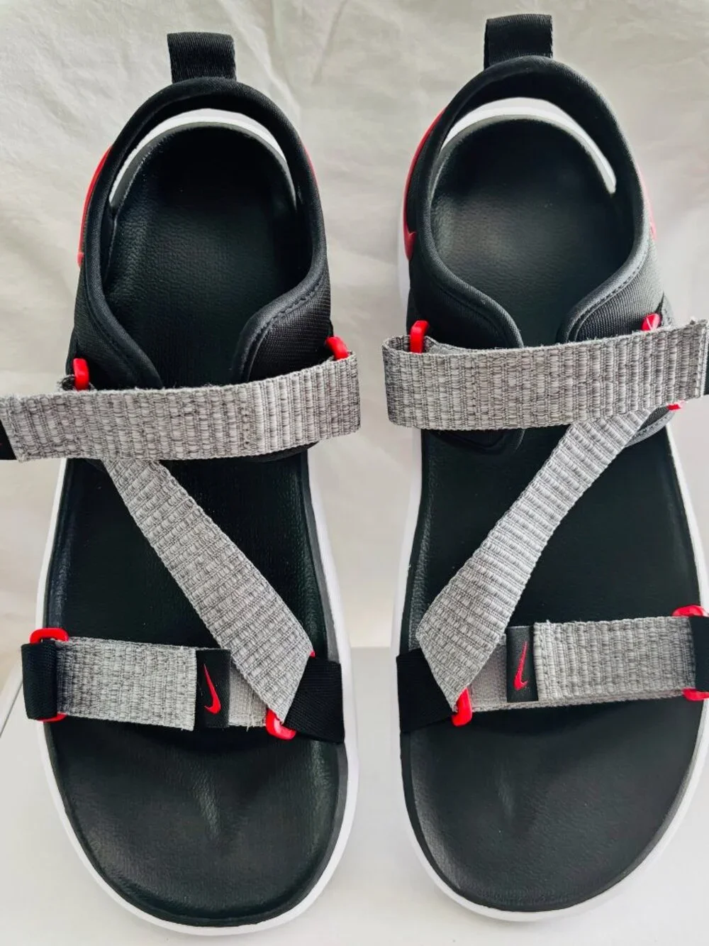 Nike Canyon Men's Sport Sandals Gray Black Red Size 12 Adjustable Comfort